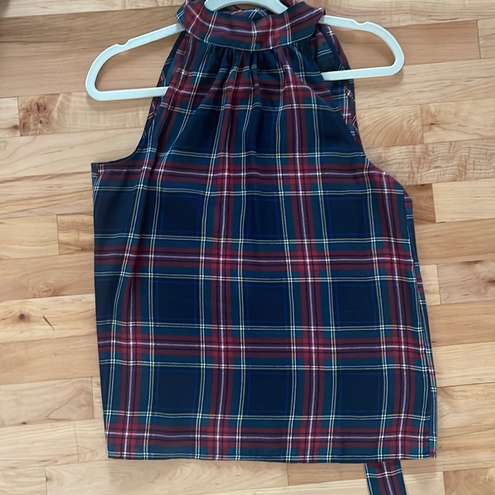 J crew paid tie neck blouse size 4